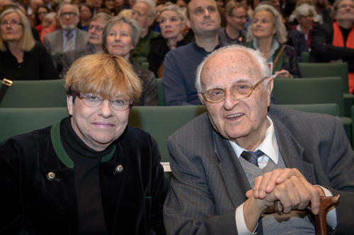 Guests of honor: Professor Karol Kubicki, now 92, and his wife Petra. Back in 1948 Kubicki co-founded Freie Universität and was the first student to enroll.