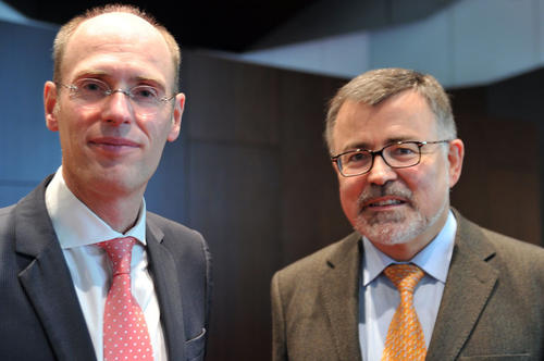 Professor Dr. Peter-André Alt, neuer Präsident der Deutschen Schillergesellschaft, und Thomas Keller, Stellvertreter des Präsidenten.