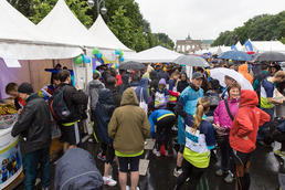 Treffpunkt für die Sportler: der Stand des Hochschulsports und Betrieblichen Gesundheitsmanagements der Freien Universität.