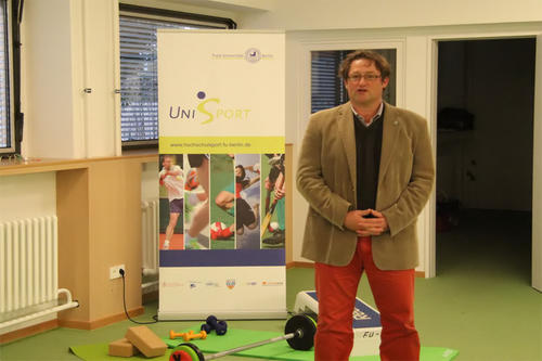 Jörg Förster, Leiter des Hochschulsports, bedankte sich bei den Feierlichkeiten zur Eröffnung besonders bei der Technischen Abteilung für die gute Zusammenarbeit.