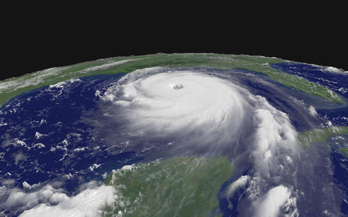 Ein Blick auf den Hurrikan Katrina aus dem Weltraum