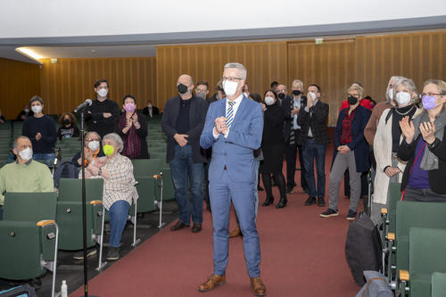 Professor Günter M. Ziegler just after his re-election was announced.