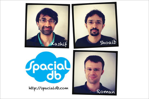Kashif Rasul, Shoaib Burq und Roman Jakob vom Team SpacialDB