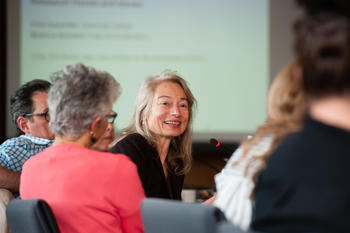 Image caption: The Arabic studies scholar, Beatrice Gründler, from Freie Universität, passionately pleaded for the relevance of humanities and campaigned for more dedication in training outstanding young researchers. 
