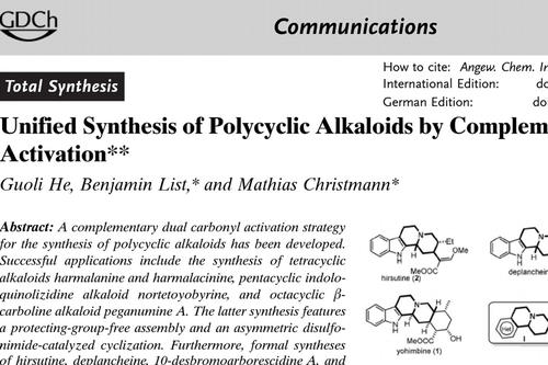 Gemeinsame Veröffentlichung: Anwendung der asymmetrischen Organokatalyse in der Wirkstoffsynthese.