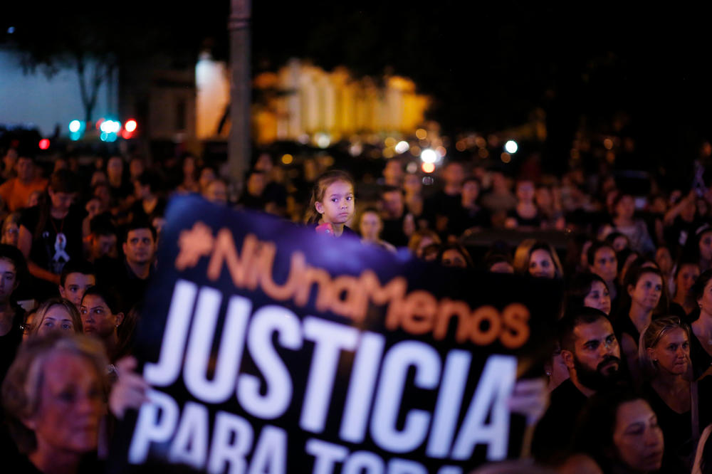 Fighting for their rights: People taking to the streets in Asunción, Paraguay, to protest gender-based violence against women in December 2017.