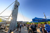 A climbing wall gave people the chance to get a bird’s eye view of the Holzlaube.