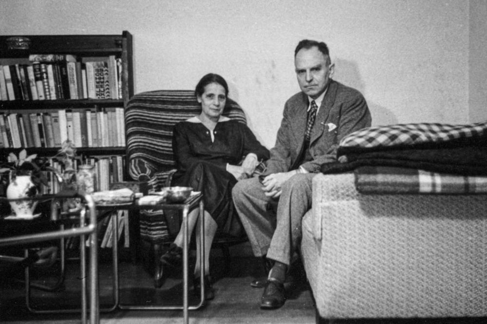 Physicist Lise Meitner and her colleague, chemist Otto Hahn (1938).