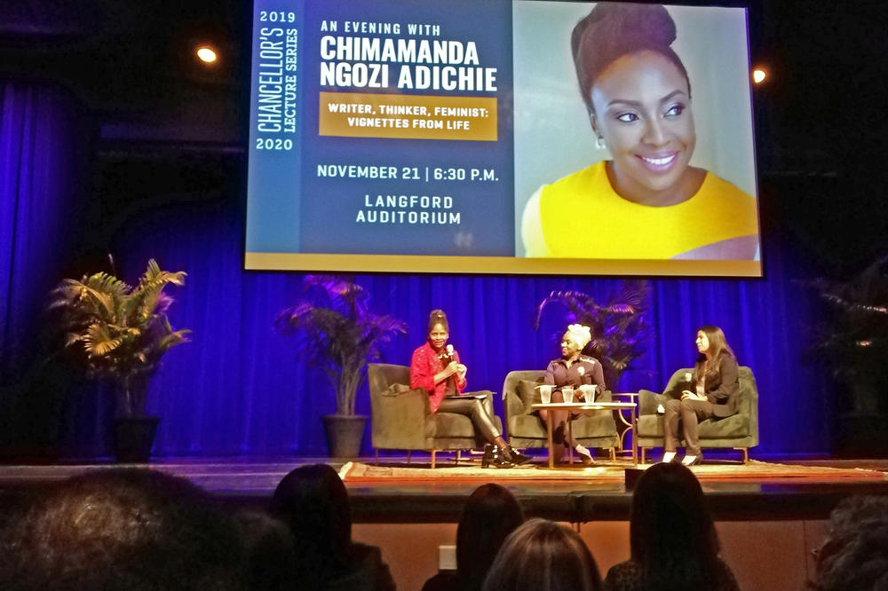 Nigerian writer Chimamanda Ngozi Adichie gave a lecture at the university.