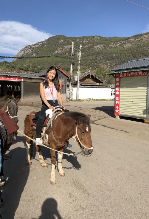 One of the many new experiences Vivi Feng has had in China: horseback riding.