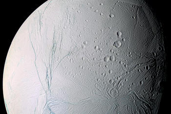An icy moon with a hot core: This moon of Saturn is surrounded by a layer of ice as much as 30 kilometers thick – and yet, Enceladus is viewed as especially promising in terms of finding extraterrestrial life in our solar system.