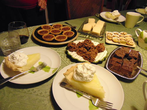 Sweet desserts: Following the Christmas dinner there was lemon pie along with other delicious sweet desserts.