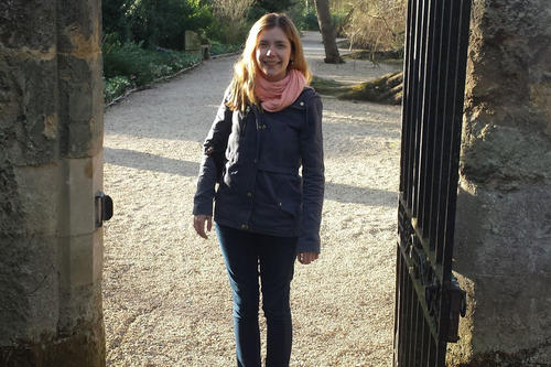 Helena Winterhager in Oxford, on a walk through the impressive gardens of Worcester College.