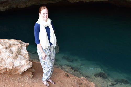 The Bimah Sinkhole, a cavity in the ground about two hours’ drive away from Muscat, is at least 60 meters deep. There are various local legends surrounding how the sinkhole formed.