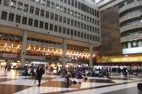 The modern Q Square Mall is connected to Taipei Main Station.
