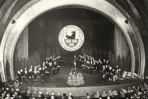 December 4, 1948: opening ceremony of Freie Universität Berlin in the Titania Palace.