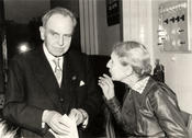 Otto Hahn and Lise Meitner at the official opening of the Hahn Meitner Institute on March 14, 1959.