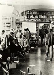 Everyday life of students in the German department, Boltzmannstrasse. Photo taken around 1960.