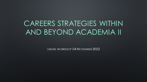 20 Career strategies II