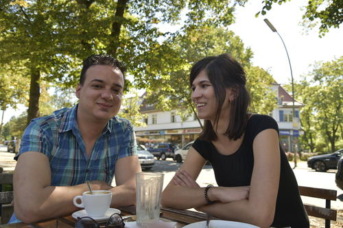 Syrisch-deutsches Tandem: Seit Anfang des Jahres treffen sich Rami und Luise regelmäßig. Zusammengefunden haben Sie über das Welcome@FUBerlin-Programm für studieninteressierte Flüchtlinge.