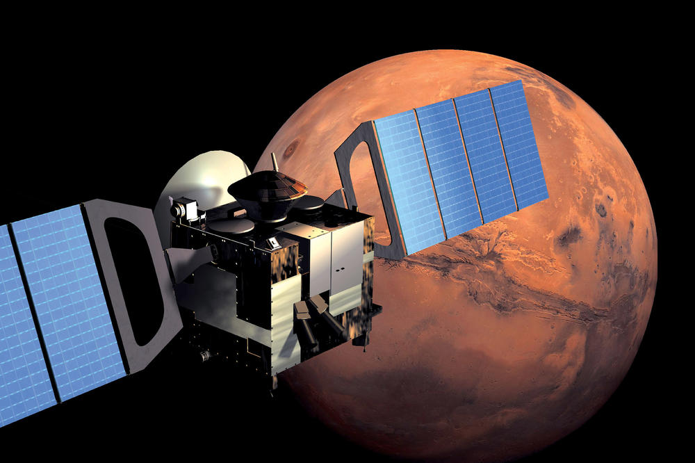 Die Raumsonde „Mars-Express“ ist seit 14 Jahren unterwegs – mit ihr die HRSC-Kamera, die neun Kanäle gleichzeitig aufnimmt.
