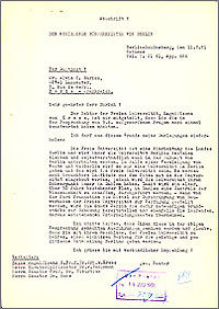 Brief Ernst Reuters von 1951