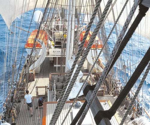 Auf einer Nachbildung des Darwin-Schiffes reiste Geomikrobiologin Anna Gorbushina von Teneriffa nach Kap Verde.