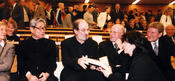 5.11.1999 Der Fachbereich Philosophie und Geisteswissenschaften verleiht Salman Rushdie die Ehrendoktorwürde. Unter den Gästen Kenzaburo Oe (im Bild), Günter Grass, Volker Schlöndorff.