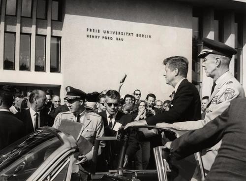 US-Präsident John F. Kennedy an der Freien Universität Berlin.
