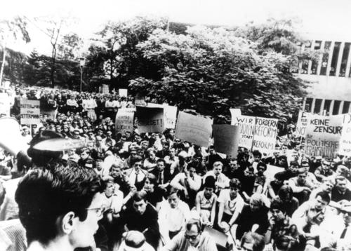 Students at a demonstration