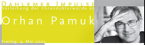 Cover der Einladungskarte mit Orhan Pamuk