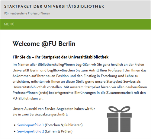 Screenshot der Startpaket-Webseite